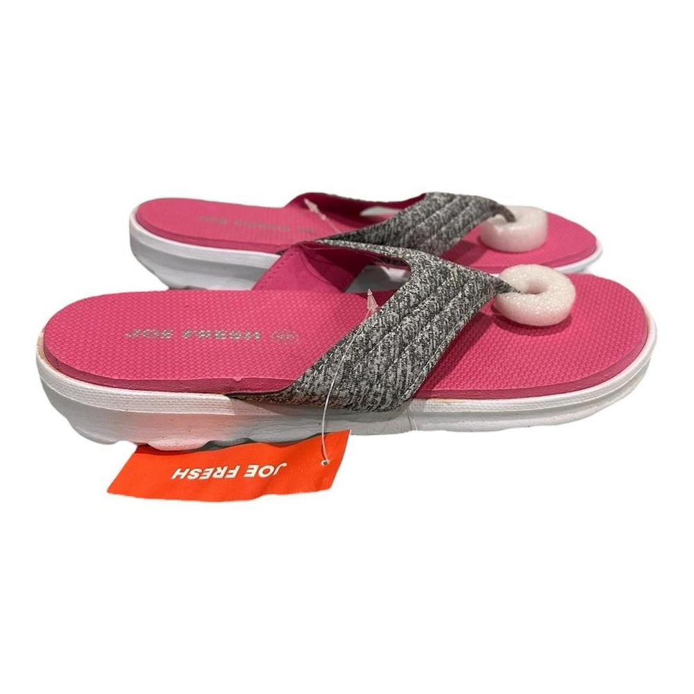Joe Fresh Thong Sandals Womens Size 6 Pink Gray Flip Flop Shoes Lightweight